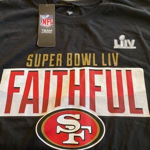 NFL TEAM APPAREL 49ers T-Shirt. SUPER BOWL LIV